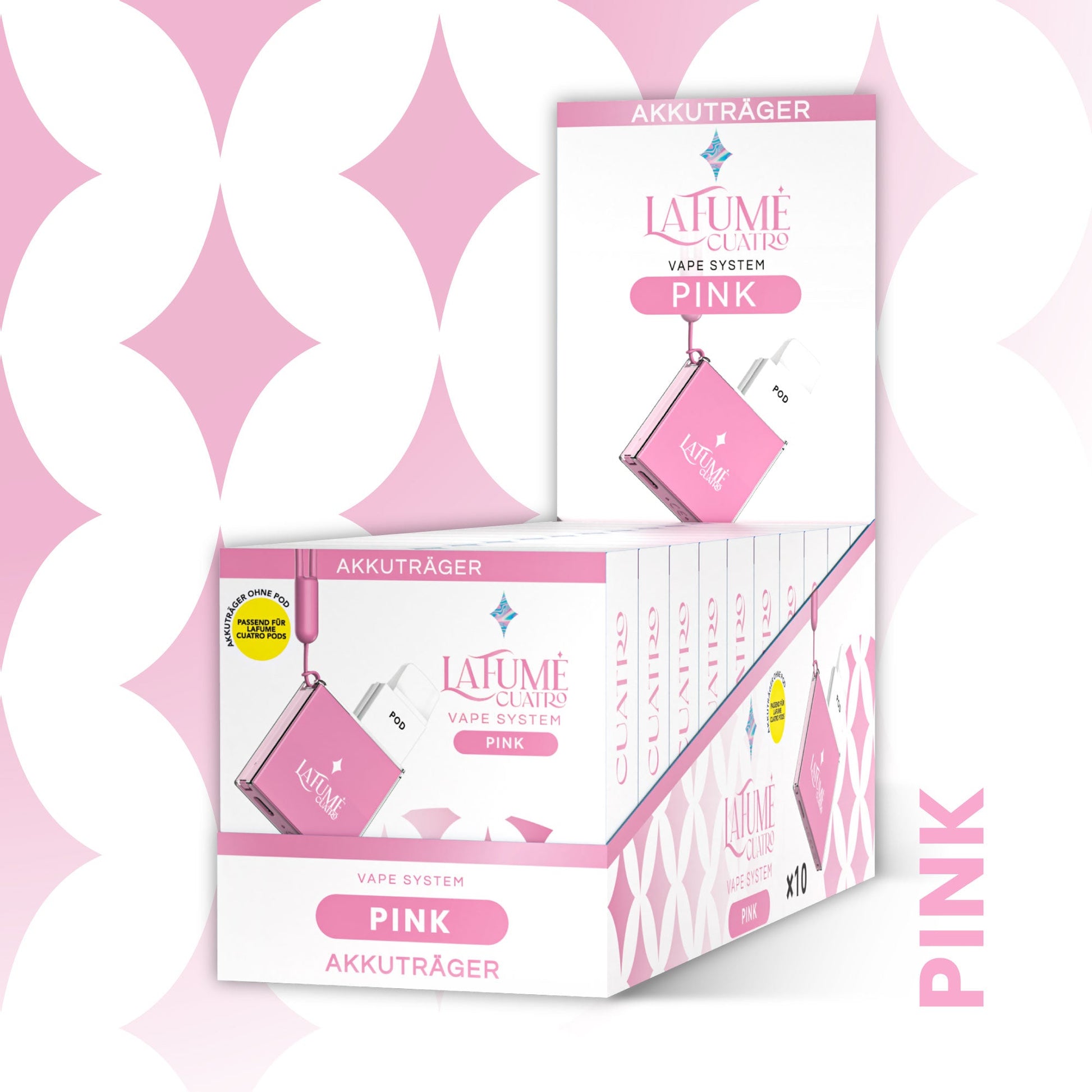 Cuatro Akkuträger - Verpackung Pink (10 Stück)